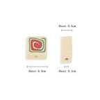 Square Clay Beads 9mm Spiral Pattern Coral Red Teal 100pcs 2