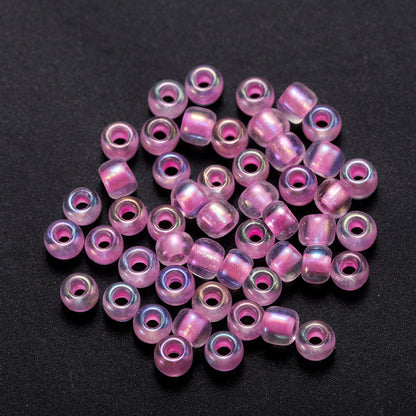 Glow In The Dark Seed Glass Beads 3mm Multicolor Stripes 1800pcs 17