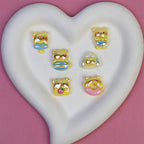 Plating Adorable Butter Bear Resin Beads Glossy Pastel Charms 20pcs
