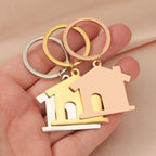 Creative Stainless Steel House Shape Keychain Silver Gold Rose Gold 4
