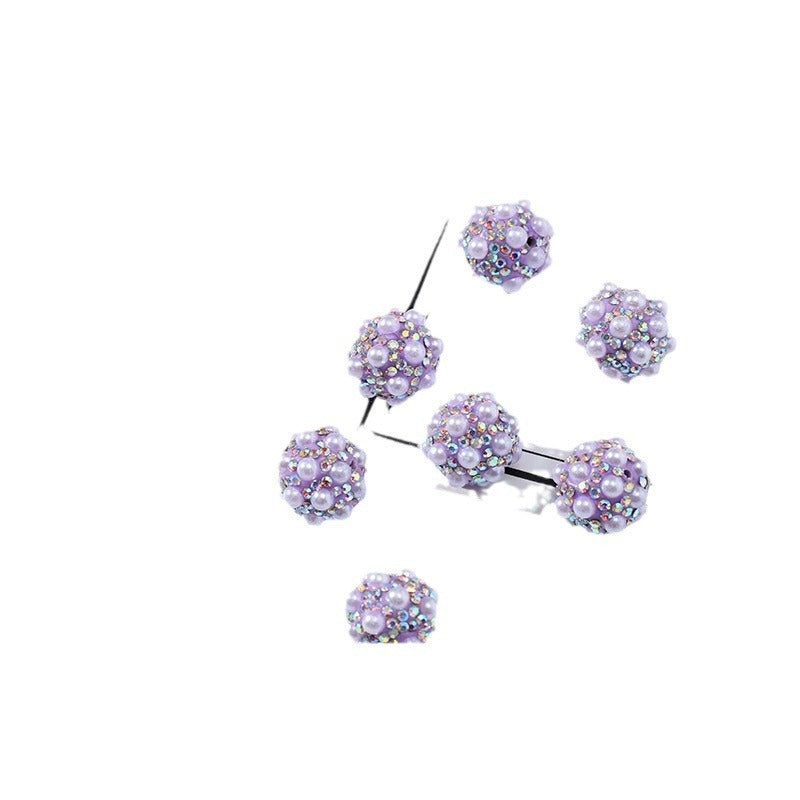 Pearl Clay Ball Rhinestone Beads 16mm Mosaic Shimmer 20pcs 5