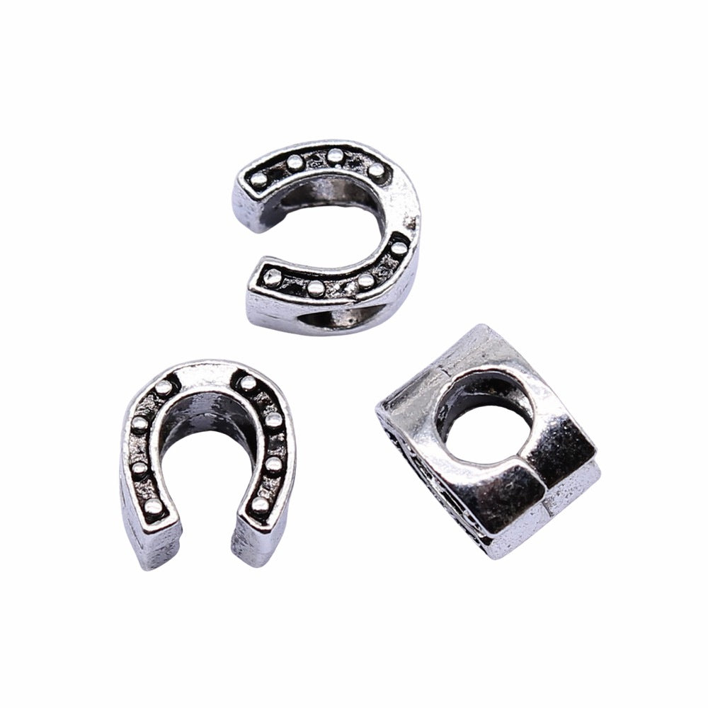 Horseshoe Metal Beads 10mm Large Hole Antique Alloy 50pcs 3