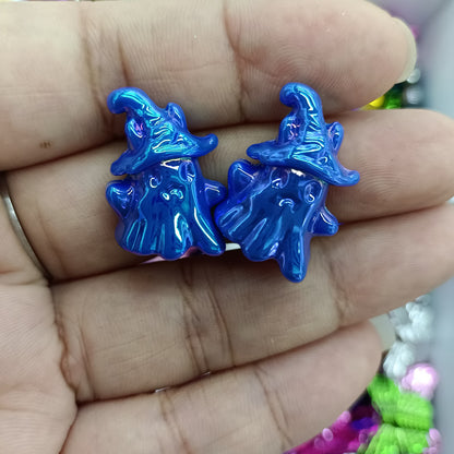 UV Plating Ghost Acrylic Beads 16x22mm Glossy Colorful 100pcs 10