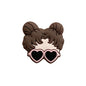 Silicone Focal Beads Glass Girl Double Buns Heart Sunglasses 20pcs 11