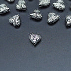 Heart Metal Beads 9mm Vintage Spiral Pattern Antique Silver Tone 200pcs 4