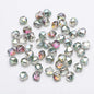Faceted Four Sided Glass Beads 8mm Electroplated Colorful 50pcs 10