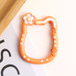 Painted Kitty Keychain Metal Zinc Alloy Floral Design 6pcs 8