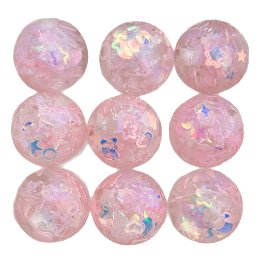 Snowflake Resin Beads 16mm Clear Sequin Filled Round 50pcs 5