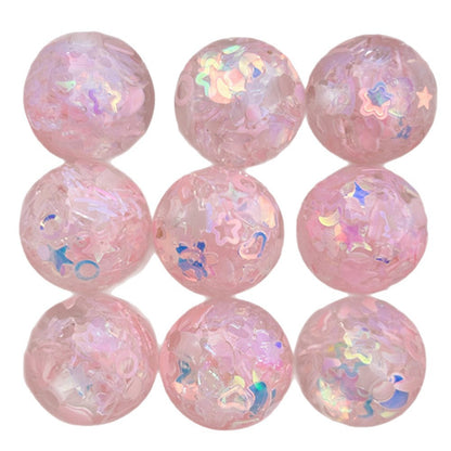 Snowflake Resin Beads 16mm Clear Sequin Filled Round 50pcs 5