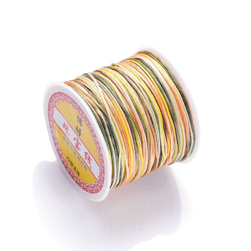 Nylon Rainbow Variegated Beading Thread 0.8mm Diameter 60m Spool 18
