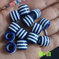 Striped Resin Beads 12mm Large Hole Multicolor Chunky 100pcs 19