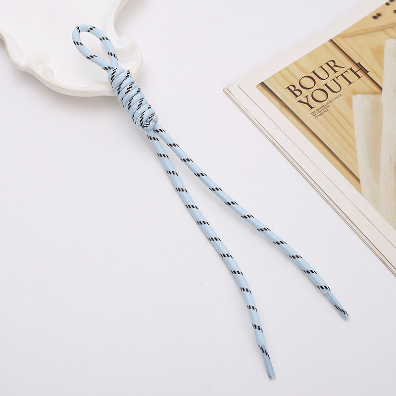 Two Tone Braided Rope Crochet Keychain Fabric Slim Durable 8pcs 17