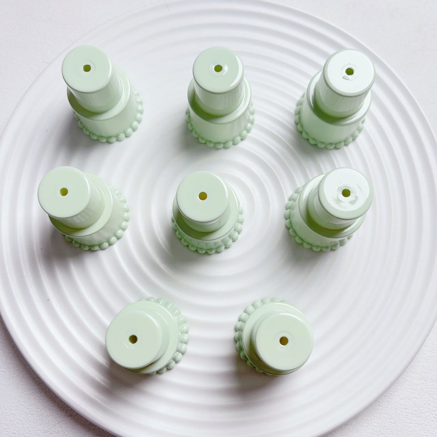 Painted Square Round Acrylic Beads 31mm 35mm Macaron Cake Double Layer 5pcs 15