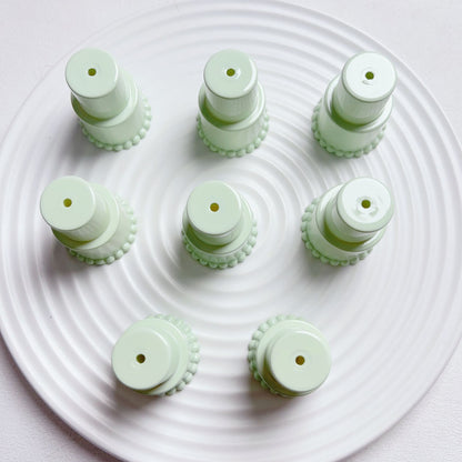 Painted Square Round Acrylic Beads 31mm 35mm Macaron Cake Double Layer 5pcs 15