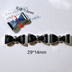 Plated Bow and Star Acrylic Beads Silver Metallic 10pcs 3