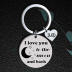 Stainless Steel Star Moon I Love You Inspirational Keychain