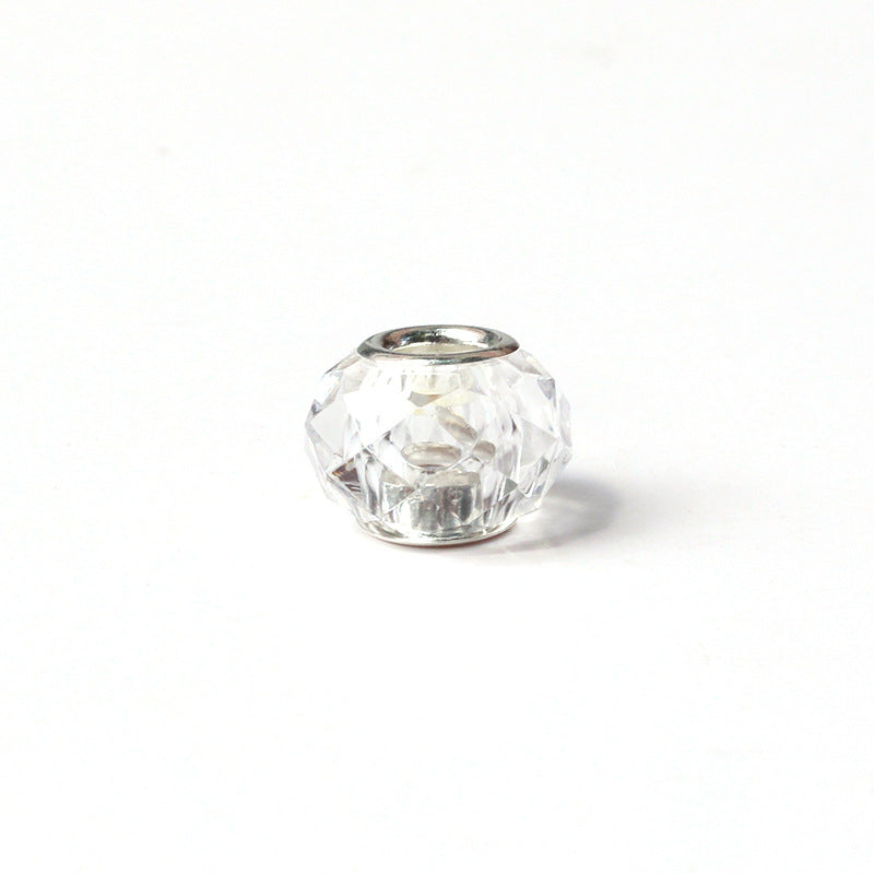 Acrylic Facet Spacer Beads 14mm Large Hole 100pcs 6