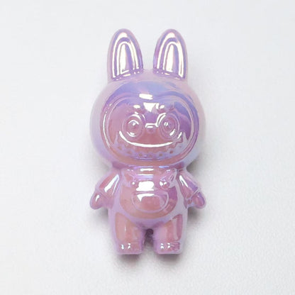 Plating 3D Labub Standing Pose Acrylic Beads 34mm Glossy Mixed 20pcs 9