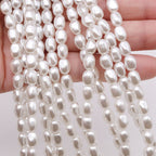 Imitation Pearl Irregular Cuboid Acrylic Beads 7mm White 500pcs 2