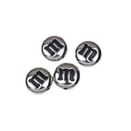 Plating Acrylic Beads 14mm Glossy Gold Silver Metallic M&M Style 100pcs 2