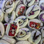 Plating Flat Heart Acrylic Beads Glossy Demon Hunters 50pcs 4