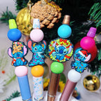 Silicone Focal Beads Christmas Stitch Wearing Christmas Hat 20pcs