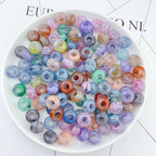 Acrylic Flat Round Spacer Beads 14mm Large Hole Dual Color Crackle 60pcs 4