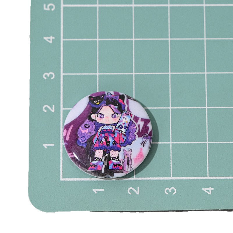 Hello Kitty Molly Print Acrylic Flat Beads 25mm 10pcs 5