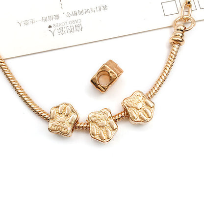 Large Hole Metal Beads Antique KC Gold Alloy Symbols 30pcs 19