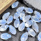 Czech Glass Beads Small Flower Bud 15mm Imitation White Jade 50pcs 3