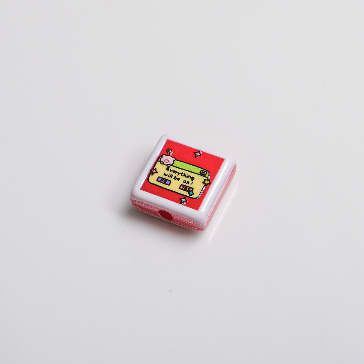 Polaroid Square Acrylic Beads 25mm Mini Camera Designs 10pcs 32