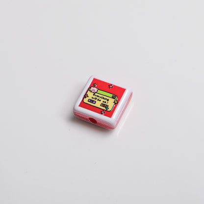 Polaroid Square Acrylic Beads 25mm Mini Camera Designs 10pcs 32