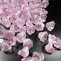 Wind Chime Flower Glass Beads 12mm Transparent Pink 50pcs 43