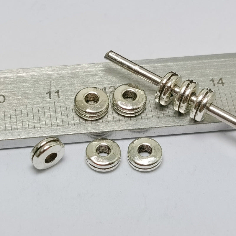 Alloy Double-Layer Spacer Beads 5mm 6mm Antique Gold Silver 100pcs 3