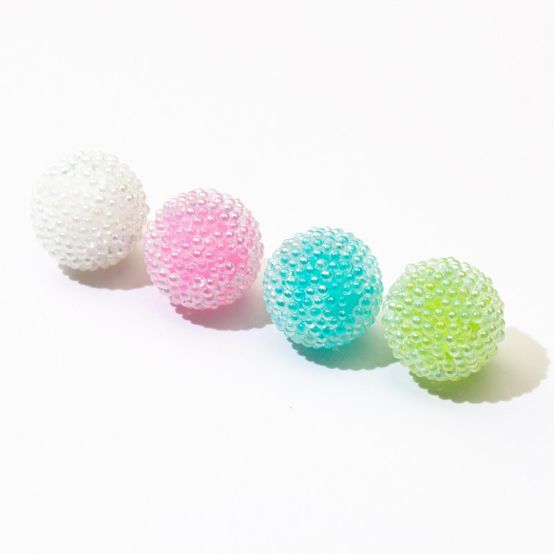 Opaque Bubblegum Beads 15-19mm Macaron Textured Raised Dots 10pcs 2