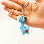 PVC Cartoon Giraffe Keychain Vibrant Colors Chunky Textures 6