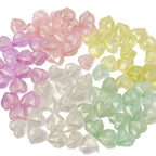 Faceted Glitter Heart Acrylic Beads 14mm Colorful Mixed 30pcs 5