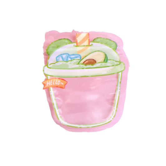 Transparent Zip Lock Bags Printed Flying Saucer and Milk Tea Cup 50pcs 10.5-11.5cm 2