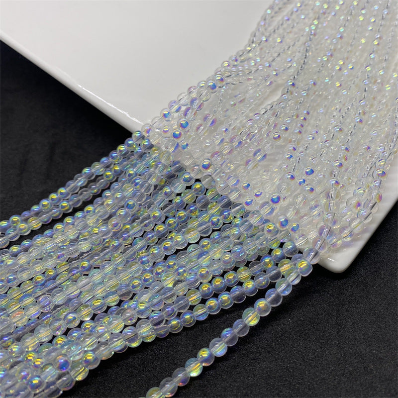 Faceted Transparent Glass Beads 8mm Clear Iridescent 480pcs 10 Strands 3