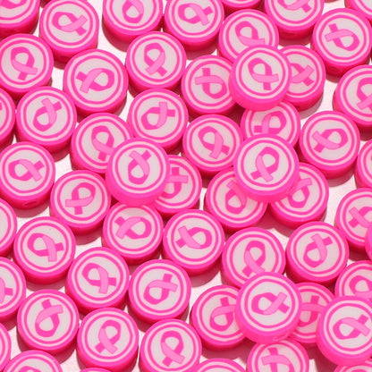 Flat Clay Beads 9mm Ribbon Polymer 100pcs 7