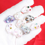 Irregular Acrylic Beads ABS Plastic Imitation Pearl Rhinestone 10pcs 4