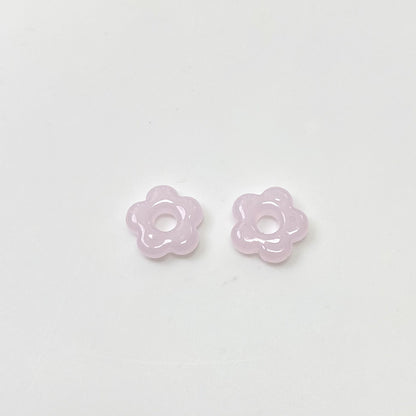 Lampwork Glass Beads Five Petal Flower 15mm Solid Color 10pcs 12