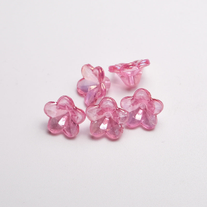 Transparent Plating Horn Petal Acrylic Beads 10mm Multicolor 500pcs 2