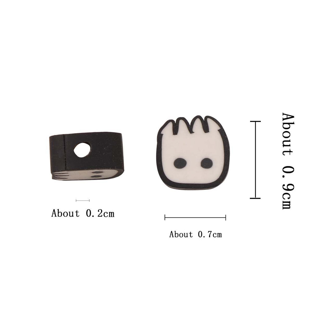 Halloween Ghost Flat Clay Beads 9mm Monochrome Polymer 100pcs 2