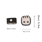 Halloween Ghost Flat Clay Beads 9mm Monochrome Polymer 100pcs 2