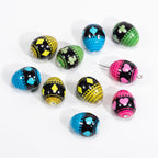 Easter Heart Egg Acrylic Beads 20mm Plaid Pattern 10pcs 3