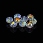 Electroplated Faceted Glass Beads 4-10mm Aurora AB Double-Sided Colors 17