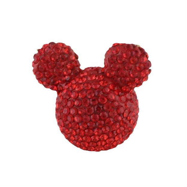 Polymer Clay Mickey Head Rhinestone Beads 17mm Full Pave 6pcs 5