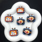 Hand Painted TV Enamel Acrylic Beads 30mm Colorful Animal Faces 4pcs 9