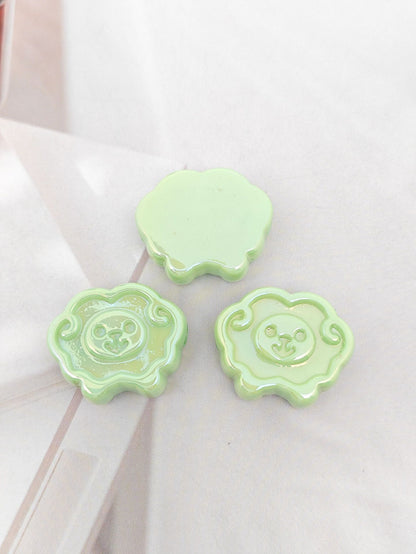 UV Plating Tiny Sheep Acrylic Flat Beads 24mm Glossy Face 50pcs 11